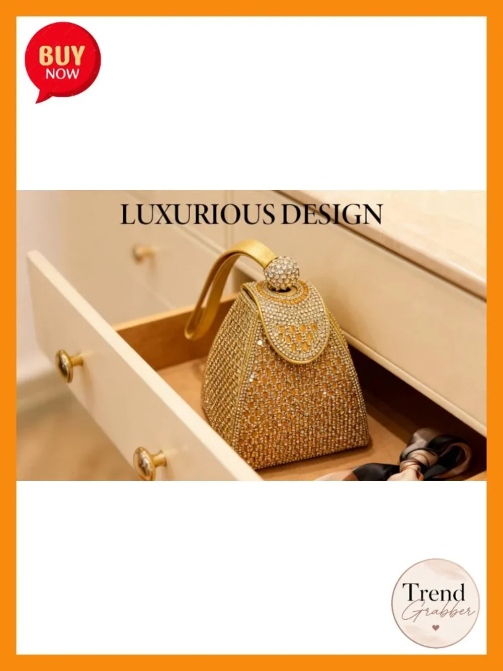 Rhinestone Pyramid Clutch Bag for Evening Parties